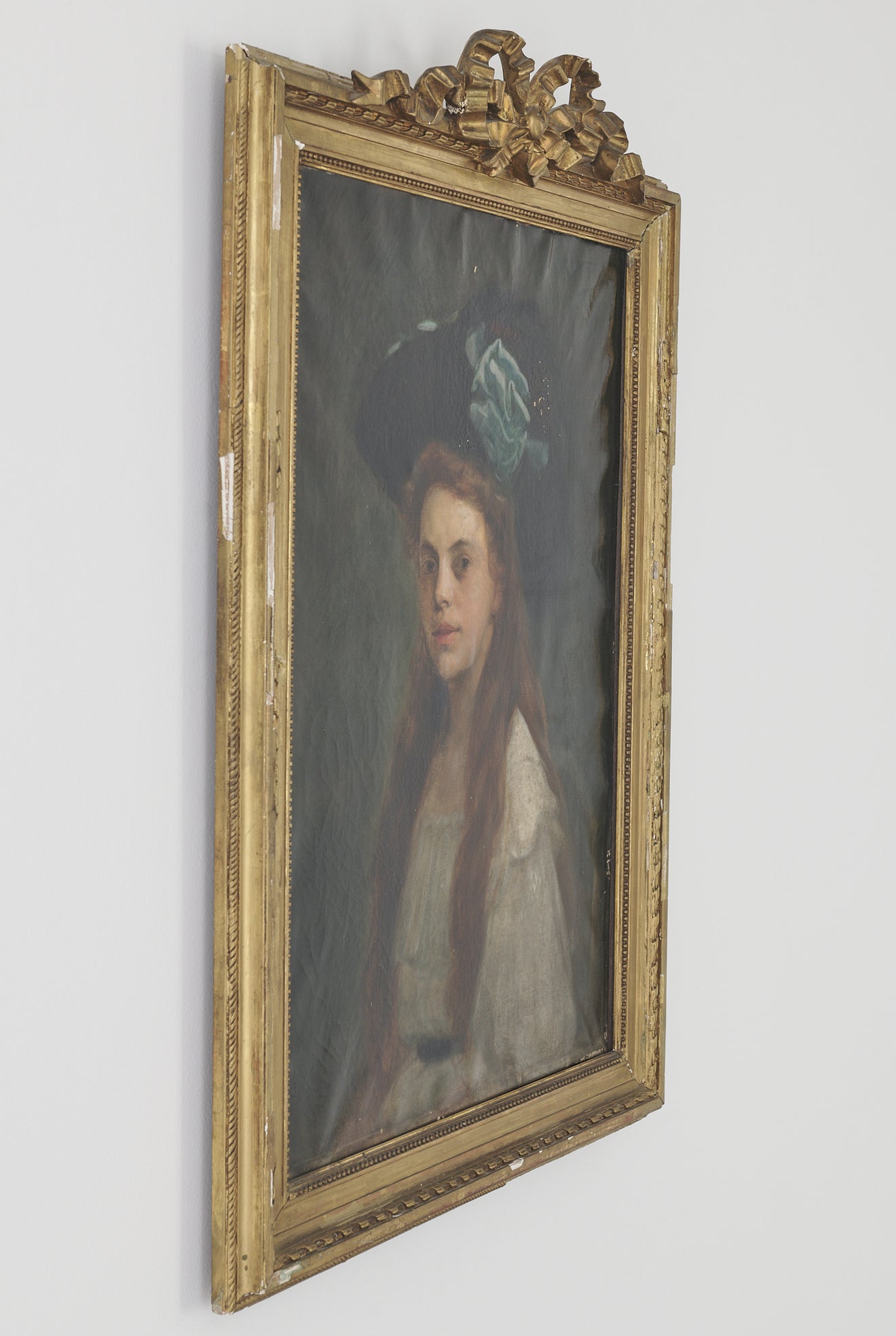 VICTORIAN PORTRAIT PAINTING OF A YOUNG WOMAN